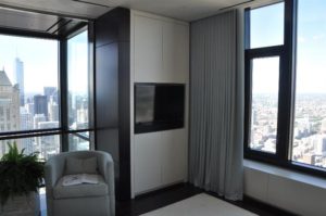 TV Mounted in Wall in Chicago Penthouse