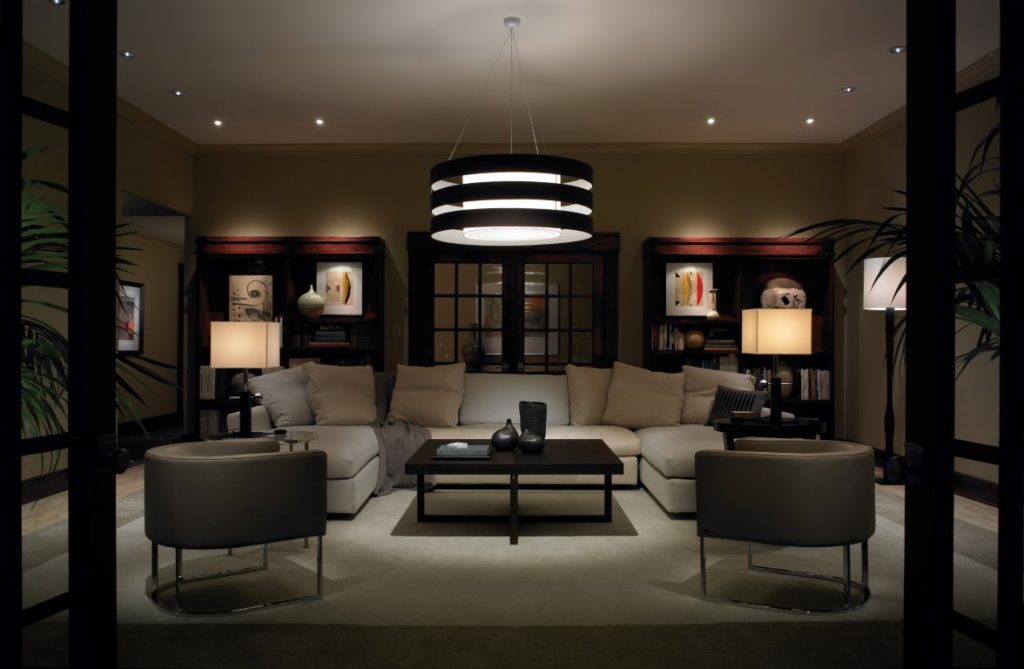 Contemporary Living Room with Lighting Control