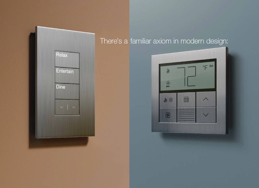 Lutron Palladiom keypads with a metal finish