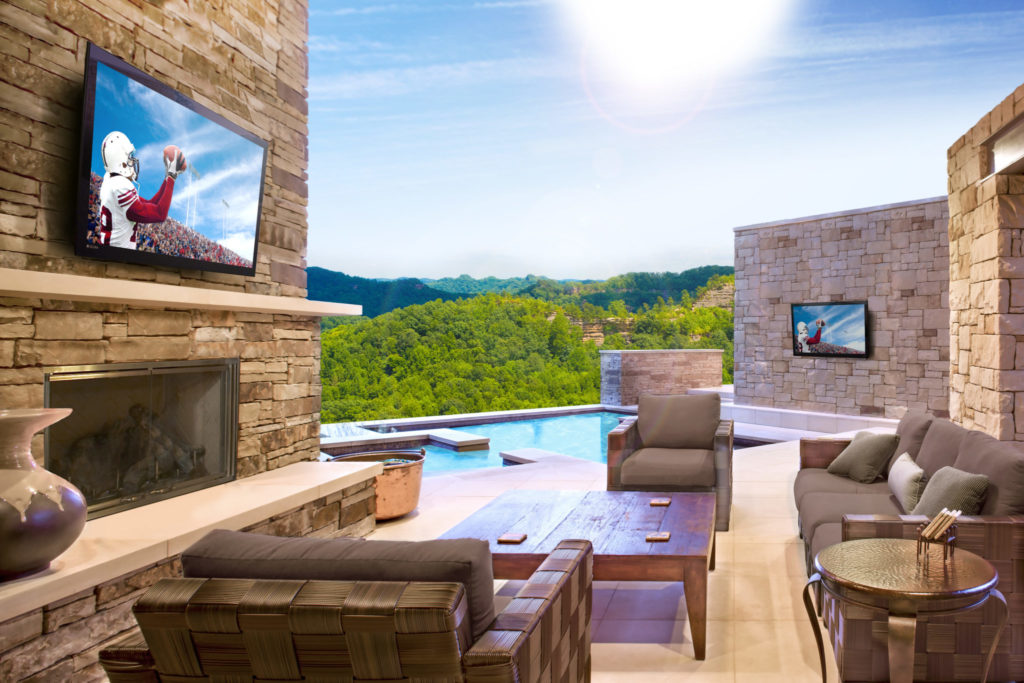 Outdoor televisions in bright sun